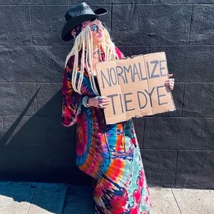 Modern color Jersey cotton Bohemian ultimate Maxi TIE DYE Kaftan!!